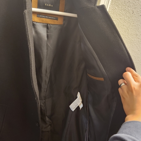 Zara Men's Pea Coat Coat Large. - Picture 3 of 5